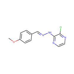 COc1ccc(/C=N/Nc2nccnc2Cl)cc1 ZINC000004947202