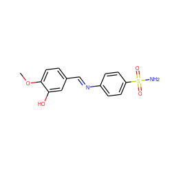 COc1ccc(/C=N/c2ccc(S(N)(=O)=O)cc2)cc1O ZINC000000231911