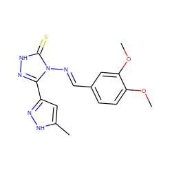 COc1ccc(/C=N/n2c(-c3cc(C)[nH]n3)n[nH]c2=S)cc1OC ZINC000005595749