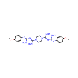 COc1ccc(/N=C(N)/N=C(\N)N2CCN(/C(N)=N/C(N)=N/c3ccc(OC)cc3)CC2)cc1 ZINC000149232612