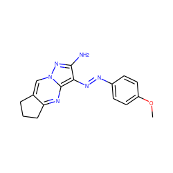 COc1ccc(/N=N/c2c(N)nn3cc4c(nc23)CCC4)cc1 ZINC000016958958
