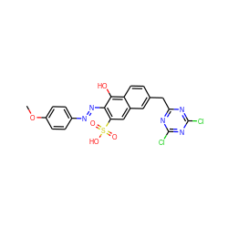 COc1ccc(/N=N/c2c(S(=O)(=O)O)cc3cc(Cc4nc(Cl)nc(Cl)n4)ccc3c2O)cc1 ZINC000299833120