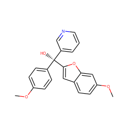 COc1ccc([C@@](O)(c2cccnc2)c2cc3ccc(OC)cc3o2)cc1 ZINC000013680610