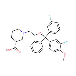 COc1ccc([C@@](OCCN2CCC[C@@H](C(=O)O)C2)(c2ccccc2)c2cccc(F)c2)cc1F ZINC000013737903