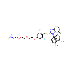 COc1ccc([C@@]2(C)CCCc3nc(SCc4c(F)cc(OCCOCCOCCN(C)C)cc4F)n(-c4ccc(F)cc4)c32)cc1OC ZINC000207126323