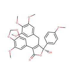 COc1ccc([C@@]2(O)OC(=O)C(c3cc(OC)c4c(c3)OCO4)=C2Cc2cc(OC)c(OC)c(OC)c2)cc1 ZINC000026011430