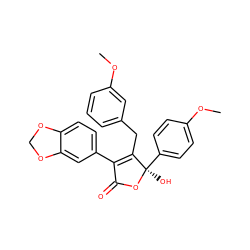 COc1ccc([C@@]2(O)OC(=O)C(c3ccc4c(c3)OCO4)=C2Cc2cccc(OC)c2)cc1 ZINC000013761497