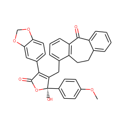 COc1ccc([C@@]2(O)OC(=O)C(c3ccc4c(c3)OCO4)=C2Cc2cccc3c2CCc2ccccc2C3=O)cc1 ZINC000026016195