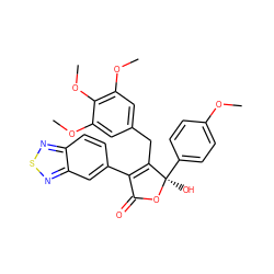 COc1ccc([C@@]2(O)OC(=O)C(c3ccc4nsnc4c3)=C2Cc2cc(OC)c(OC)c(OC)c2)cc1 ZINC000003952927