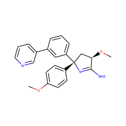 COc1ccc([C@@]2(c3cccc(-c4cccnc4)c3)C[C@@H](OC)C(N)=N2)cc1 ZINC000095921320