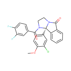 COc1ccc([C@@]23c4ccccc4C(=O)N2CCN3C(=O)c2ccc(F)c(F)c2)cc1Cl ZINC000299822800