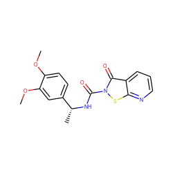 COc1ccc([C@@H](C)NC(=O)n2sc3ncccc3c2=O)cc1OC ZINC000169711331