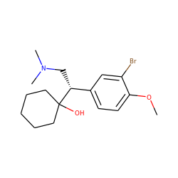 COc1ccc([C@@H](CN(C)C)C2(O)CCCCC2)cc1Br ZINC000026733992