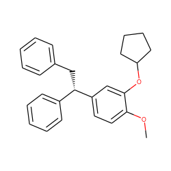 COc1ccc([C@@H](Cc2ccccc2)c2ccccc2)cc1OC1CCCC1 ZINC000013441947