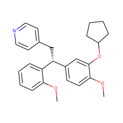 COc1ccc([C@@H](Cc2ccncc2)c2ccccc2OC)cc1OC1CCCC1 ZINC000013441975