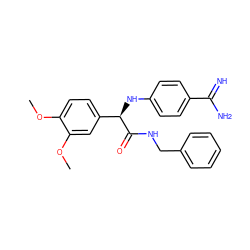 COc1ccc([C@@H](Nc2ccc(C(=N)N)cc2)C(=O)NCc2ccccc2)cc1OC ZINC000006247997