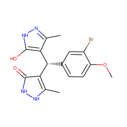 COc1ccc([C@@H](c2c(C)n[nH]c2O)c2c(C)[nH][nH]c2=O)cc1Br ZINC000019891565