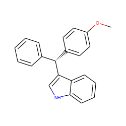 COc1ccc([C@@H](c2ccccc2)c2c[nH]c3ccccc23)cc1 ZINC000066066357