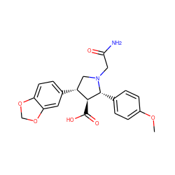 COc1ccc([C@@H]2[C@@H](C(=O)O)[C@H](c3ccc4c(c3)OCO4)CN2CC(N)=O)cc1 ZINC000013746902