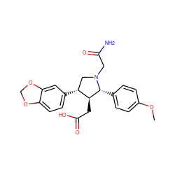 COc1ccc([C@@H]2[C@@H](CC(=O)O)[C@H](c3ccc4c(c3)OCO4)CN2CC(N)=O)cc1 ZINC000028102859