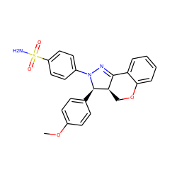 COc1ccc([C@@H]2[C@@H]3COc4ccccc4C3=NN2c2ccc(S(N)(=O)=O)cc2)cc1 ZINC000299869877