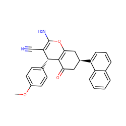 COc1ccc([C@@H]2C(C#N)=C(N)OC3=C2C(=O)C[C@H](c2cccc4ccccc24)C3)cc1 ZINC000040914195