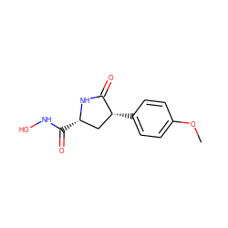 COc1ccc([C@@H]2C[C@H](C(=O)NO)NC2=O)cc1 ZINC000003820693