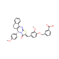 COc1ccc([C@@H]2C3=C(N=c4s/c(=C\c5ccc(OCc6cccc(C(=O)O)c6)c(OC)c5)c(=O)n42)c2ccccc2CC3)cc1 ZINC000049784588