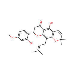 COc1ccc([C@@H]2CC(=O)c3c(O)c4c(c(CC=C(C)C)c3O2)OC(C)(C)C=C4)c(O)c1 ZINC000043022023