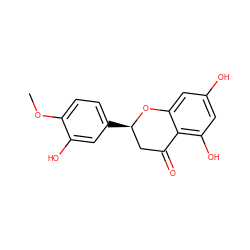 COc1ccc([C@@H]2CC(=O)c3c(O)cc(O)cc3O2)cc1O ZINC000000039092