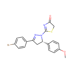 COc1ccc([C@@H]2CC(c3ccc(Br)cc3)=NN2C2=NC(=O)CS2)cc1 ZINC000072412771