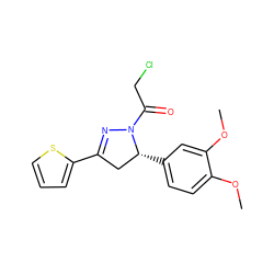 COc1ccc([C@@H]2CC(c3cccs3)=NN2C(=O)CCl)cc1OC ZINC000003886988