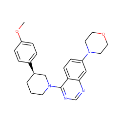 COc1ccc([C@@H]2CCCN(c3ncnc4cc(N5CCOCC5)ccc34)C2)cc1 ZINC000205134156