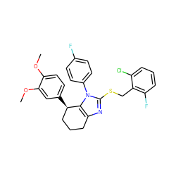 COc1ccc([C@@H]2CCCc3nc(SCc4c(F)cccc4Cl)n(-c4ccc(F)cc4)c32)cc1OC ZINC001772614105