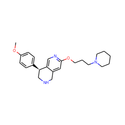 COc1ccc([C@@H]2CNCc3cc(OCCCN4CCCCC4)ncc32)cc1 ZINC000028883145