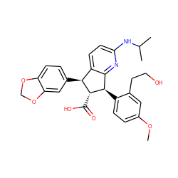 COc1ccc([C@@H]2c3nc(NC(C)C)ccc3[C@H](c3ccc4c(c3)OCO4)[C@H]2C(=O)O)c(CCO)c1 ZINC000029315460