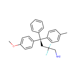 COc1ccc([C@](CC(F)(F)CN)(c2ccccc2)c2ccc(C)cc2)cc1 ZINC000095584710