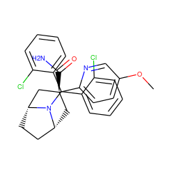 COc1ccc([C@]2(C(N)=O)C[C@@H]3CC[C@H](C2)N3C(c2ccccc2Cl)c2ccccc2Cl)nc1 ZINC000103225023