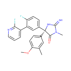 COc1ccc([C@]2(c3ccc(F)c(-c4cccnc4F)c3)NC(=N)N(C)C2=O)cc1C ZINC000043152619