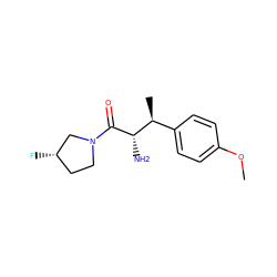 COc1ccc([C@H](C)[C@H](N)C(=O)N2CC[C@H](F)C2)cc1 ZINC000053132643