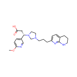 COc1ccc([C@H](CC(=O)O)N2CCN(CCCc3ccc4c(n3)NCCC4)C2)cn1 ZINC000084758150