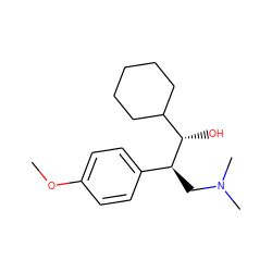 COc1ccc([C@H](CN(C)C)[C@@H](O)C2CCCCC2)cc1 ZINC000027553891