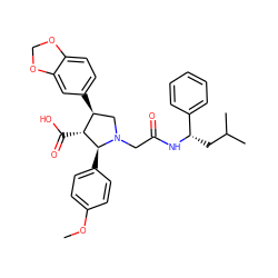 COc1ccc([C@H]2[C@H](C(=O)O)[C@@H](c3ccc4c(c3)OCO4)CN2CC(=O)N[C@@H](CC(C)C)c2ccccc2)cc1 ZINC000027194847