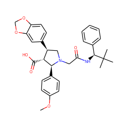 COc1ccc([C@H]2[C@H](C(=O)O)[C@@H](c3ccc4c(c3)OCO4)CN2CC(=O)N[C@@H](c2ccccc2)C(C)(C)C)cc1 ZINC000027199881