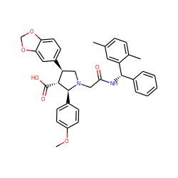 COc1ccc([C@H]2[C@H](C(=O)O)[C@@H](c3ccc4c(c3)OCO4)CN2CC(=O)N[C@@H](c2ccccc2)c2cc(C)ccc2C)cc1 ZINC000027194690