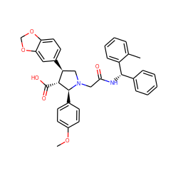 COc1ccc([C@H]2[C@H](C(=O)O)[C@@H](c3ccc4c(c3)OCO4)CN2CC(=O)N[C@@H](c2ccccc2)c2ccccc2C)cc1 ZINC000027199152