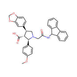 COc1ccc([C@H]2[C@H](C(=O)O)[C@@H](c3ccc4c(c3)OCO4)CN2CC(=O)NC2c3ccccc3-c3ccccc32)cc1 ZINC000027195166