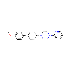 COc1ccc([C@H]2CC[C@@H](N3CCN(c4ccccn4)CC3)CC2)cc1 ZINC000100086261