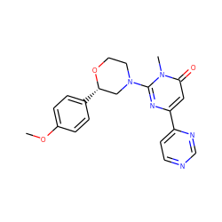 COc1ccc([C@H]2CN(c3nc(-c4ccncn4)cc(=O)n3C)CCO2)cc1 ZINC000034229075