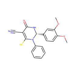 COc1ccc([C@H]2NC(=O)C(C#N)=C(S)N2c2ccccc2)cc1OC ZINC000000810615